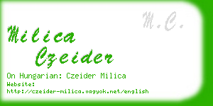 milica czeider business card